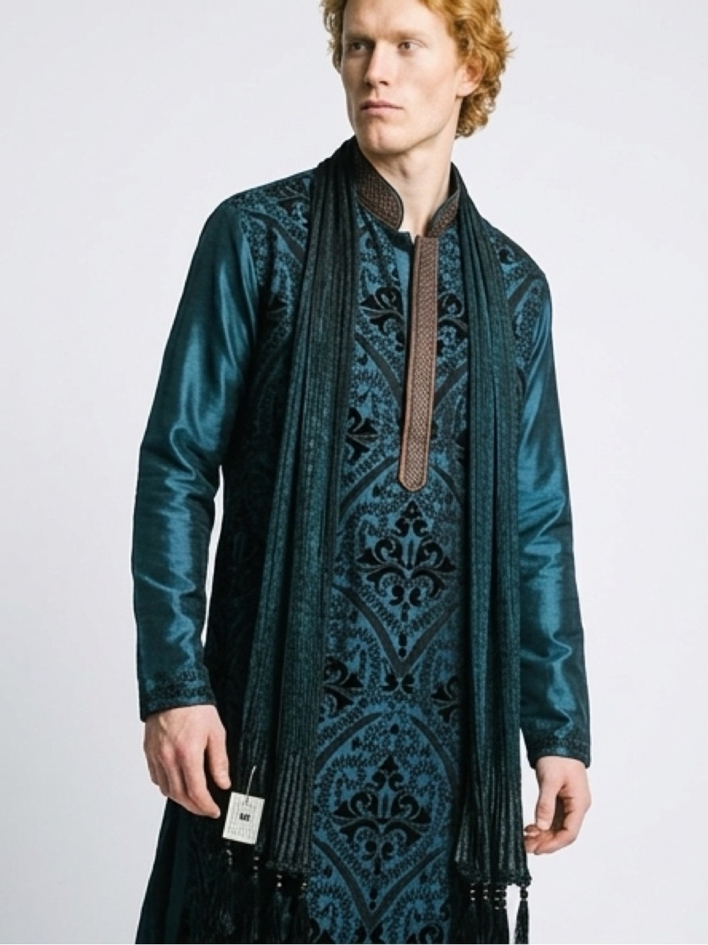 Embroidered Blue and Black Tunic